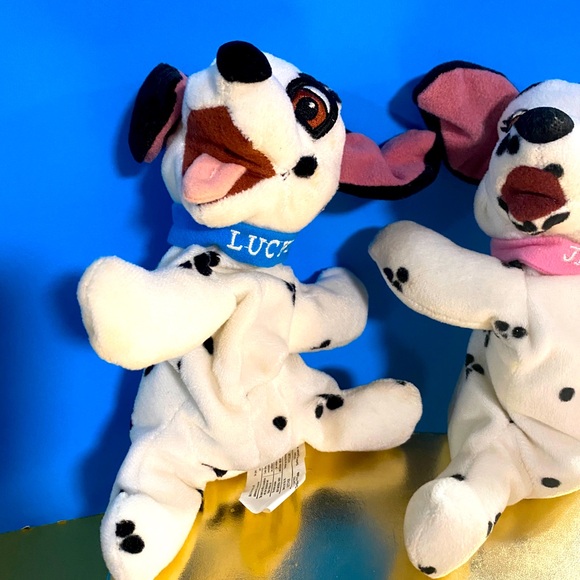 DISNEY STORE 90s COLLECTIBLE 101 DALMATIANS BEAN BAG PLUSH LUCKY & JEWEL PUPPIES - Picture 12 of 16